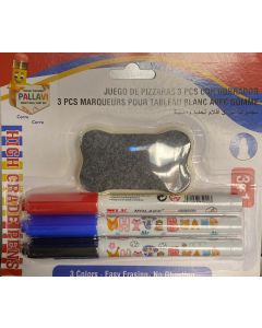 Pallavi Marqueurs pour tableau avec gomme 3pcs