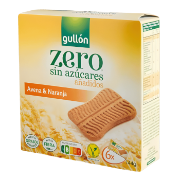 Gullon snack d'avoine & orange sans sucre 144g