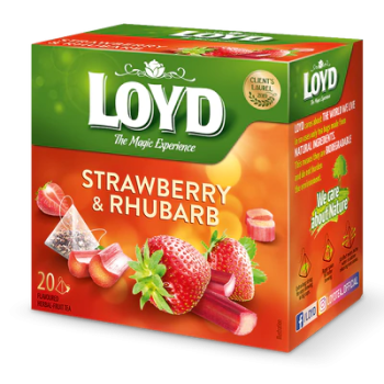 Loyd assortiment de thés fraise et rhubarbe 20 sachets
